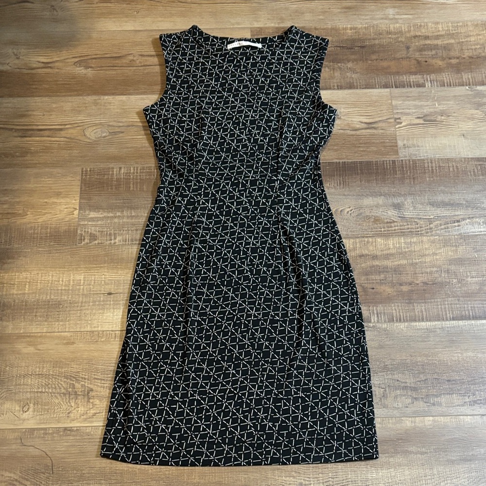 Susana Monaco Black and White Geometric Midi Dress